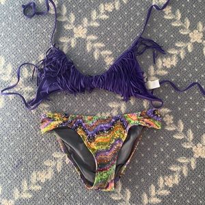 L SPACE FRINGE BATHING SUIT